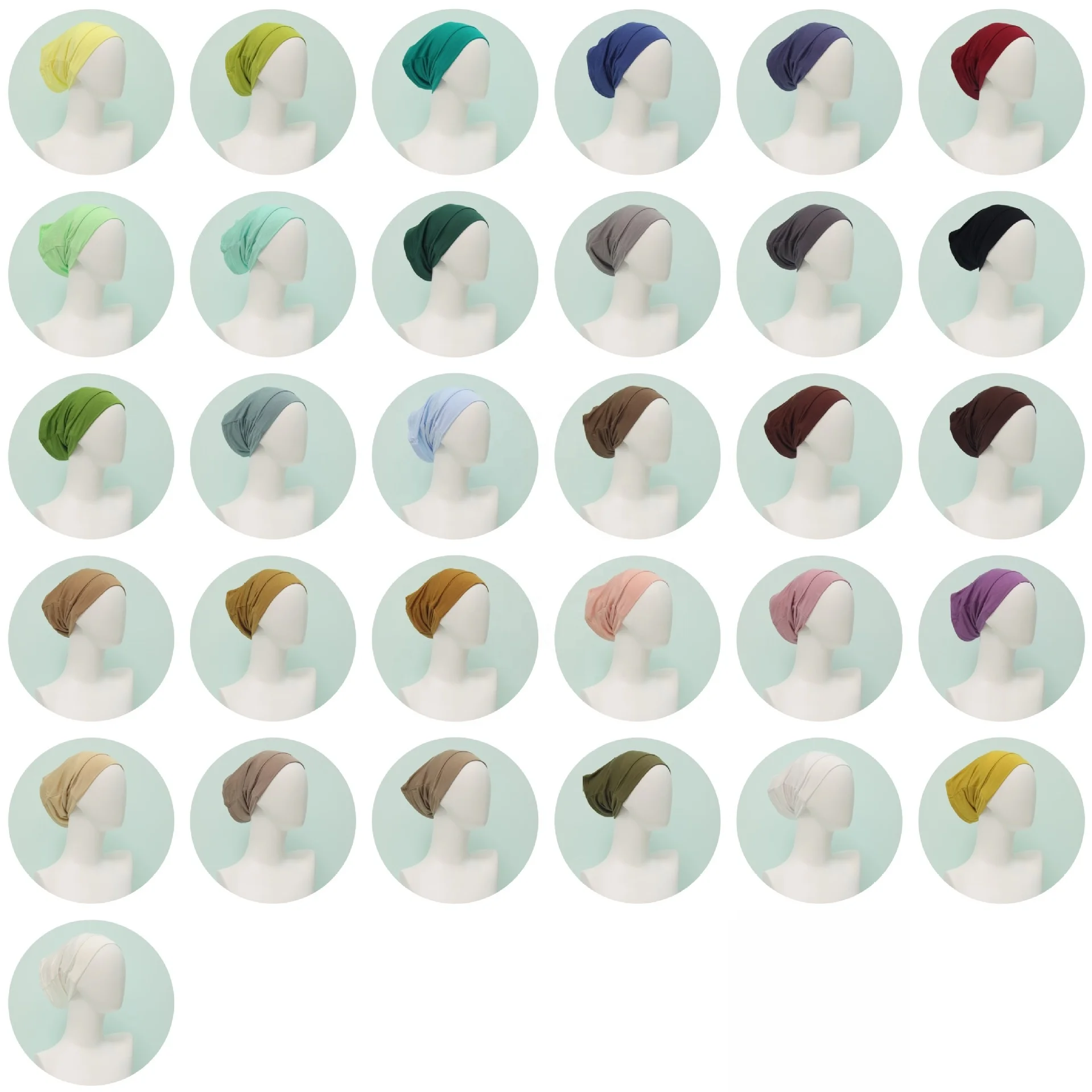 Muslim Inner Hijab Headwrap Stretch Turban Women Islam Headwrap Underscarf Bonnet Full Cover Under Scarf Headwrap Turbante