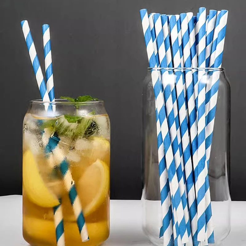 Biodegradable Disposable Black Boba Paper Straws Custom Printed Individually Wrapped Paper Straw With Packaging Bag For Milk Tea