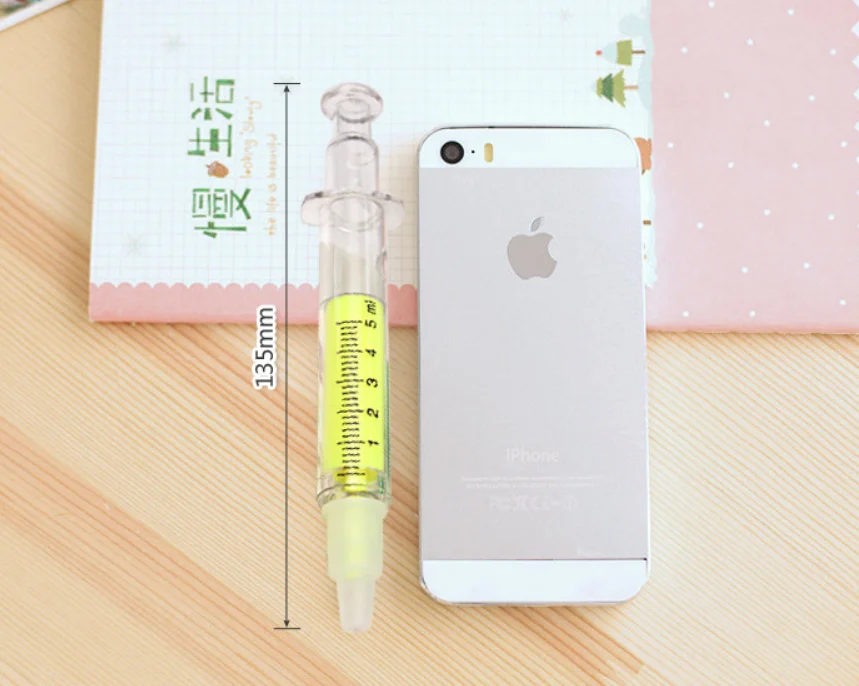 Креативный маркер-ручка в форме цветного шприца, рекламный маркер-ручка, канцелярские принадлежности для украшения дневника