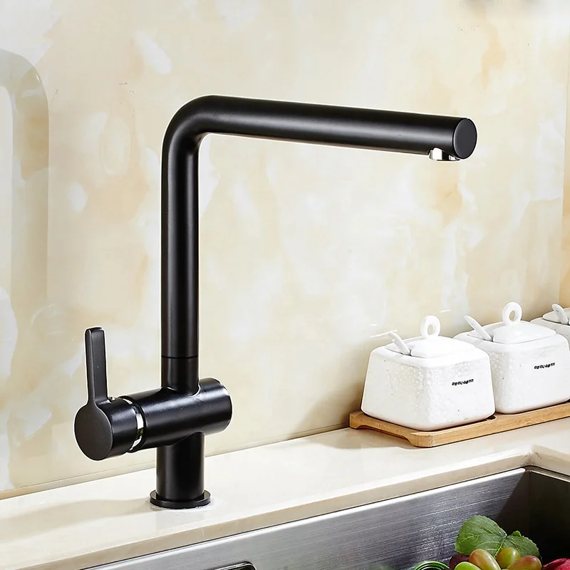 Modern Single Hole Hot Cold Water Mixed Sink Tap 360 Degree Rotation Single Handle Brass White Granite Kitchen Faucets