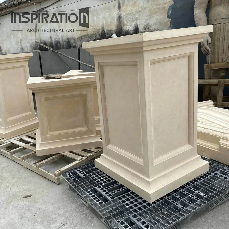 INSpiration GFRC manufacturers customized artificial stone balustrade pillar with cast stone balcony railing