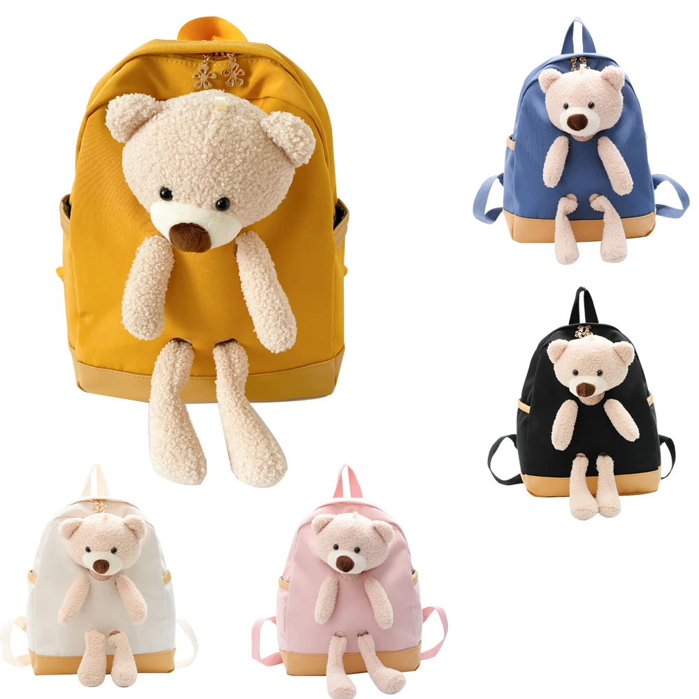 Sandro 2021 Newest Fashion Custom Blue Nylon Cute Doll Cartoon School Kids Backpack bags for Girl