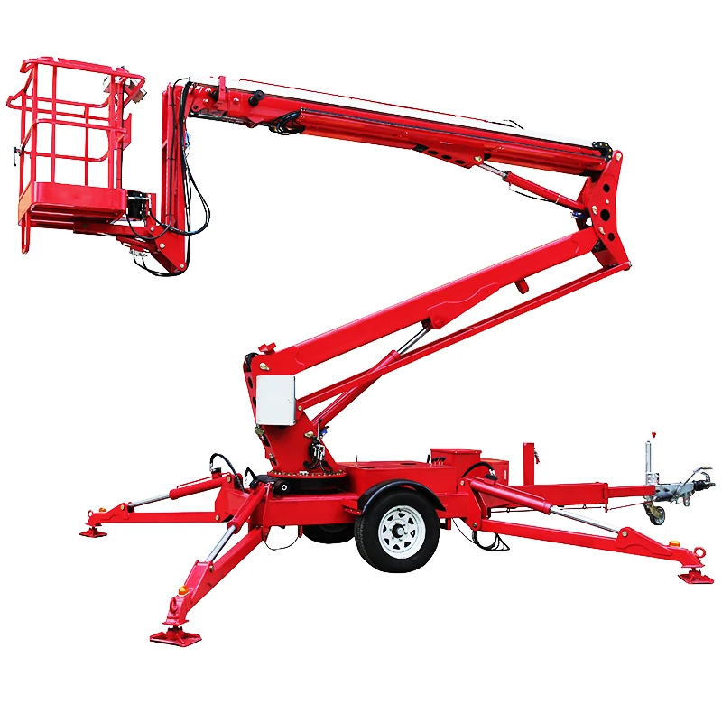 China Factory 12m Electric Power Trailer Man Boom Lifts with CE