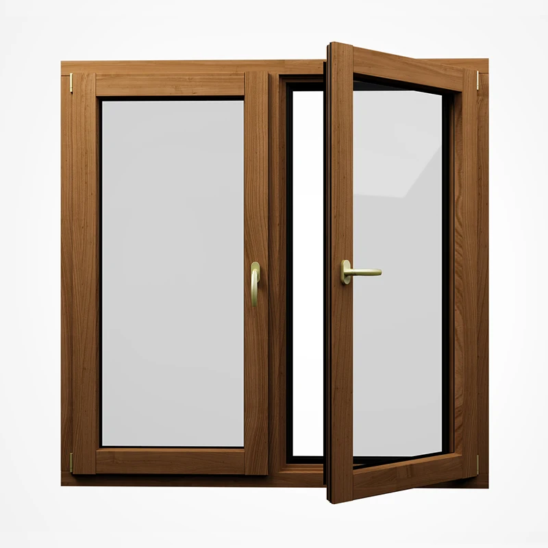 Wholesale Tempered Glass Aluminum Clad Wood Window Customized Double Casement Windows for Villa