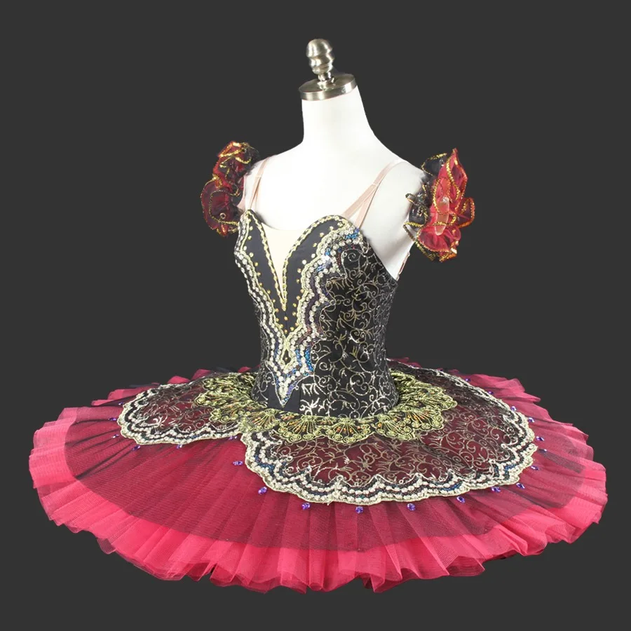 Factory Wholesale Professional Classic TUTU Red Black Swan Lake Ballet TUTU