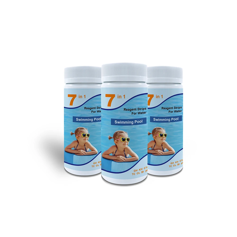 New Design Water Quality Test Strips 7 in 1 for Swimming Pool and Spa Test Strips Swim Kit