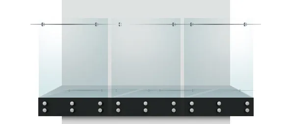Factory direct dia38 42.4mm standoff patch fitting glass railing straight staircase glass railing