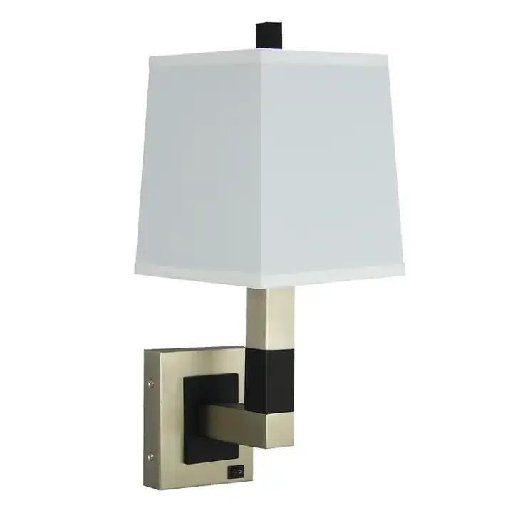 Desk Table Lamp Bedside Side Bed Hotel Study Bedroom Office Design Decorative Iron Electric Fabric White Drum Incandescent Bulbs