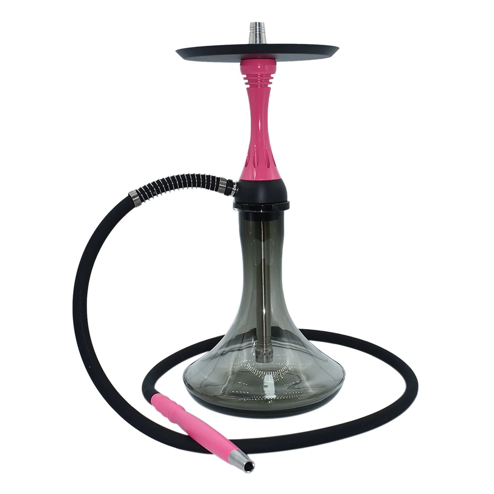 New design Wholesale aluminum alloy smoking luxury glass shisha hookah stainless steel Alpha hookah