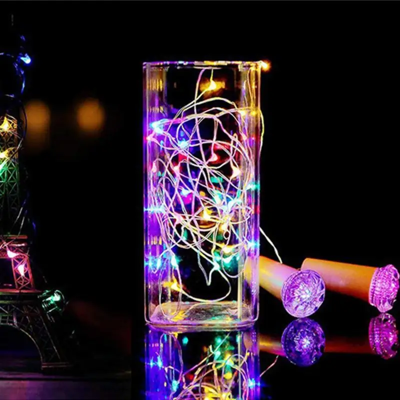 Birthday Party Solar Led Wine Bottle Light String Lamp Outdoor Home Garden Party Copper Wire Decoration Waterproof Lights