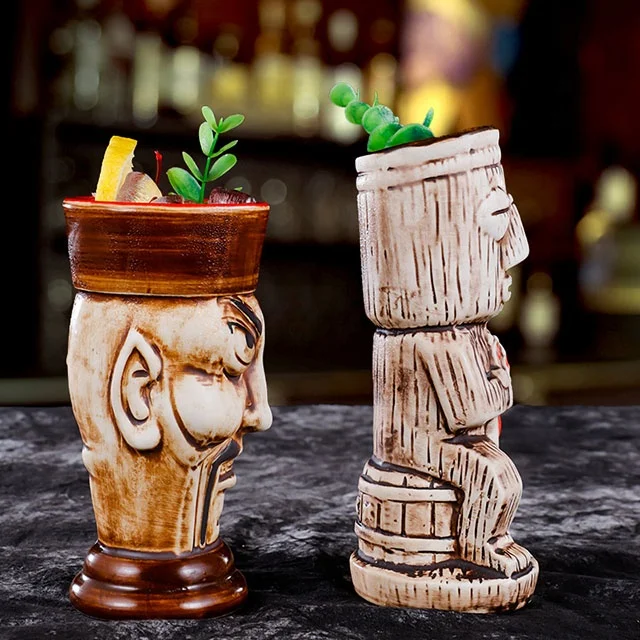 Creative Wine Sippy Cup Unique Hawaii Hand Made Ceramic Cups Bar Tiki Mug Cocktail