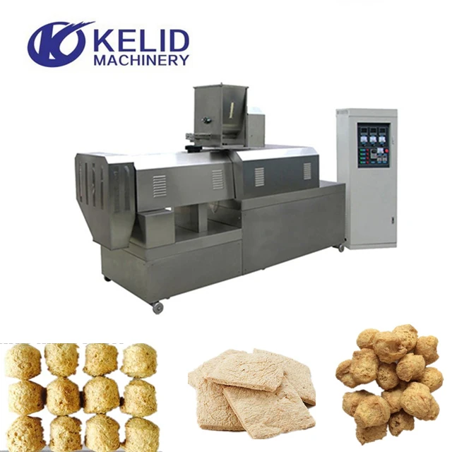 Soya Protein Chunks Nuggets Fiber Tvp Extruder Making Processing Machine