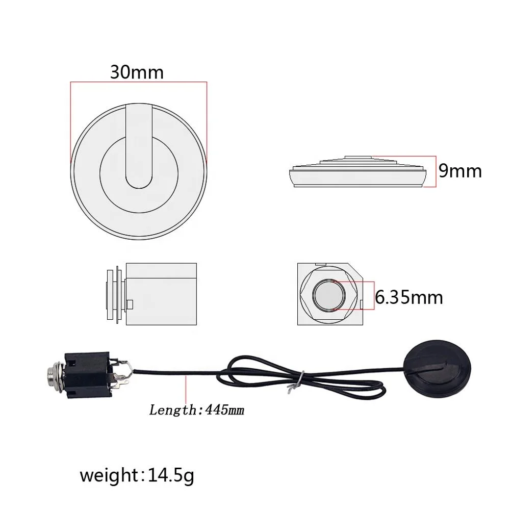 GMB612  Piezo Transducer Music Instruments Guitar Violin Mandolin Guitar Parts & Accessories Acoustic Guitar Pickup