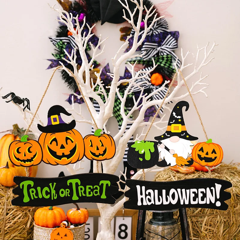 Halloween Party Decoration Pumpkin Bat Door Hanging Ghost Festival Scene Decoration Trick or treat Hanging Accessories
