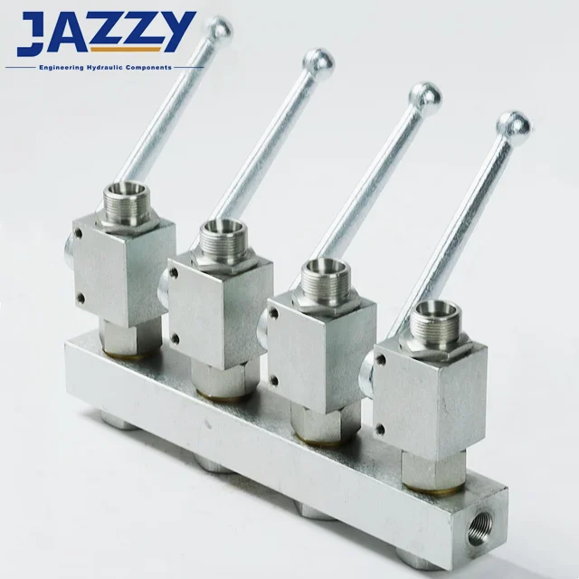 JAZZY KHB3K Series Multi-Way Manifold Mounted Ball Valves Three-way ball valve SAE Flange Hydraulic High Pressure Ball Valve