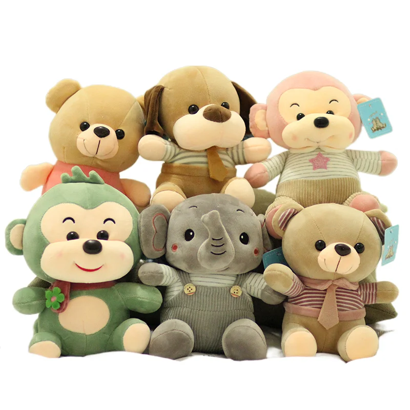 Oem Manufacturer Plush Toy Elephant Bear Rabbit Dog Stuffed Animals Soft Dolls Promotional Gift
