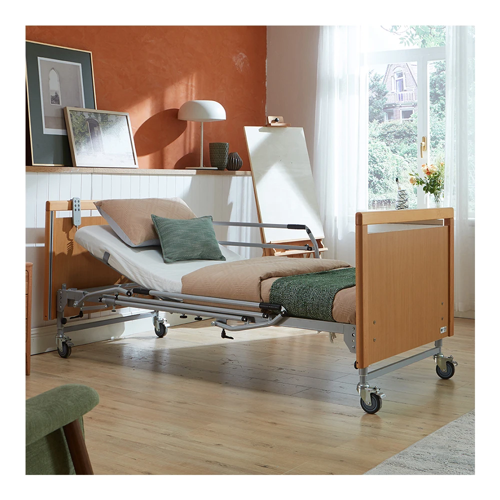 Tecforcare wooden medical accessories hospital equipment hospital trolley bed for patient wooden nursing home care bed