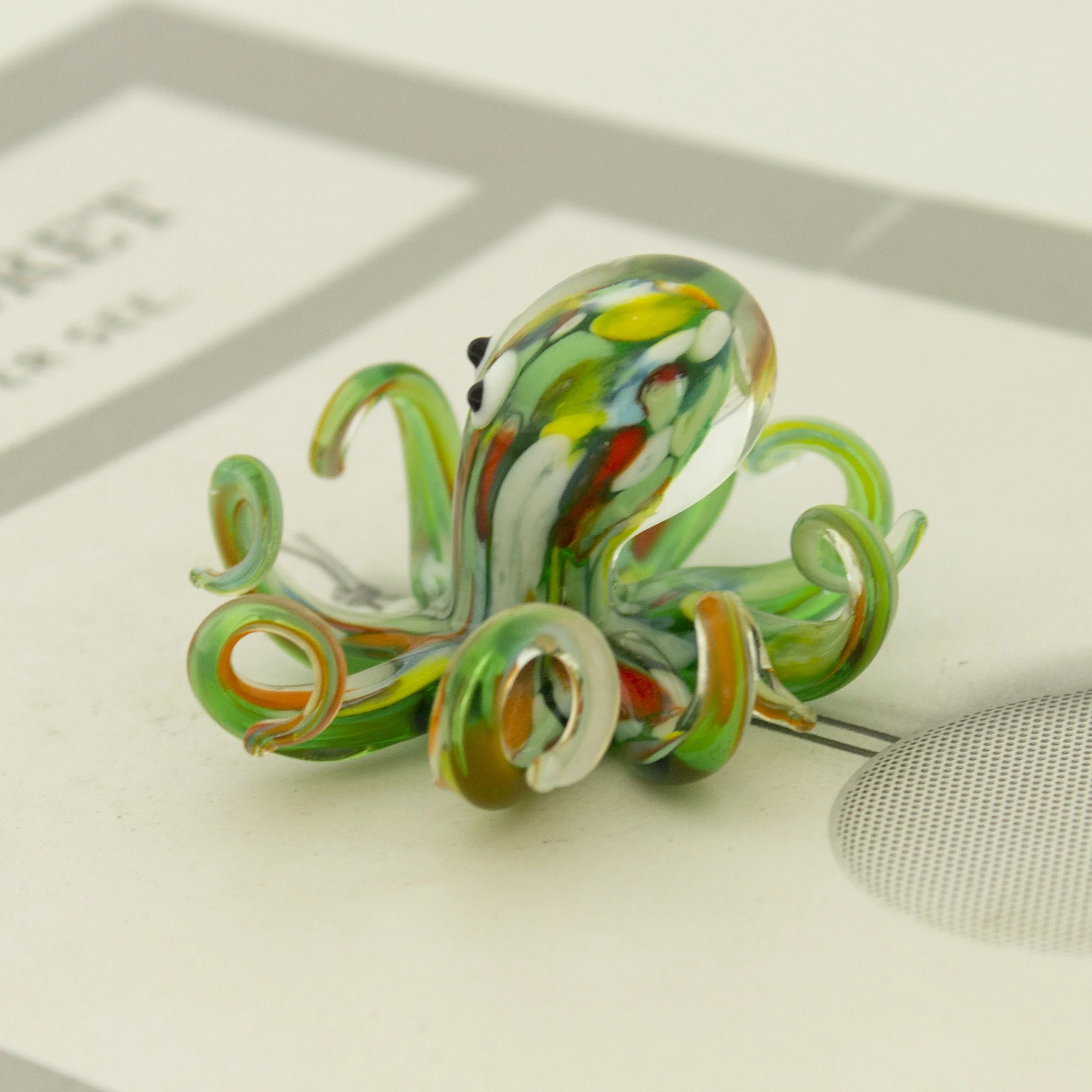 Lamp working ornaments glass octopus animal figurines for home decoration