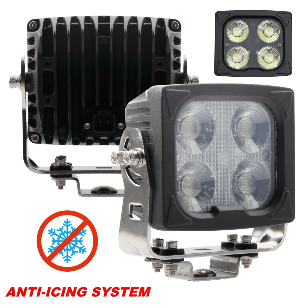 Auto lighting system 40W heating function Waterproof Led work Lamp For Snowplow Agriculture Mining Heavy Duty Led Work Light