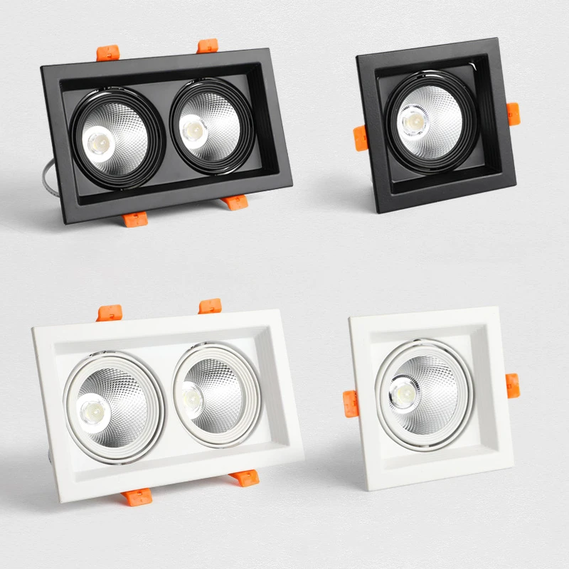 Commercial Double Lamps 30w Spot Lights Ceiling Recessed Die-casting Aluminum Cob Downlight