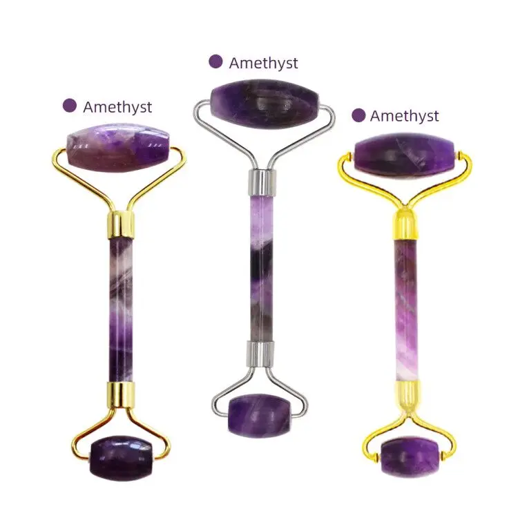 Wholesale high quality jade rolling roller kit massager vibrating natural rose quartz face roller facial jade roller for face