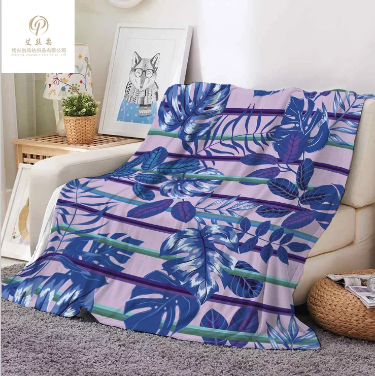 
Custom high quality 100 Polyester flannel fleece blanket 