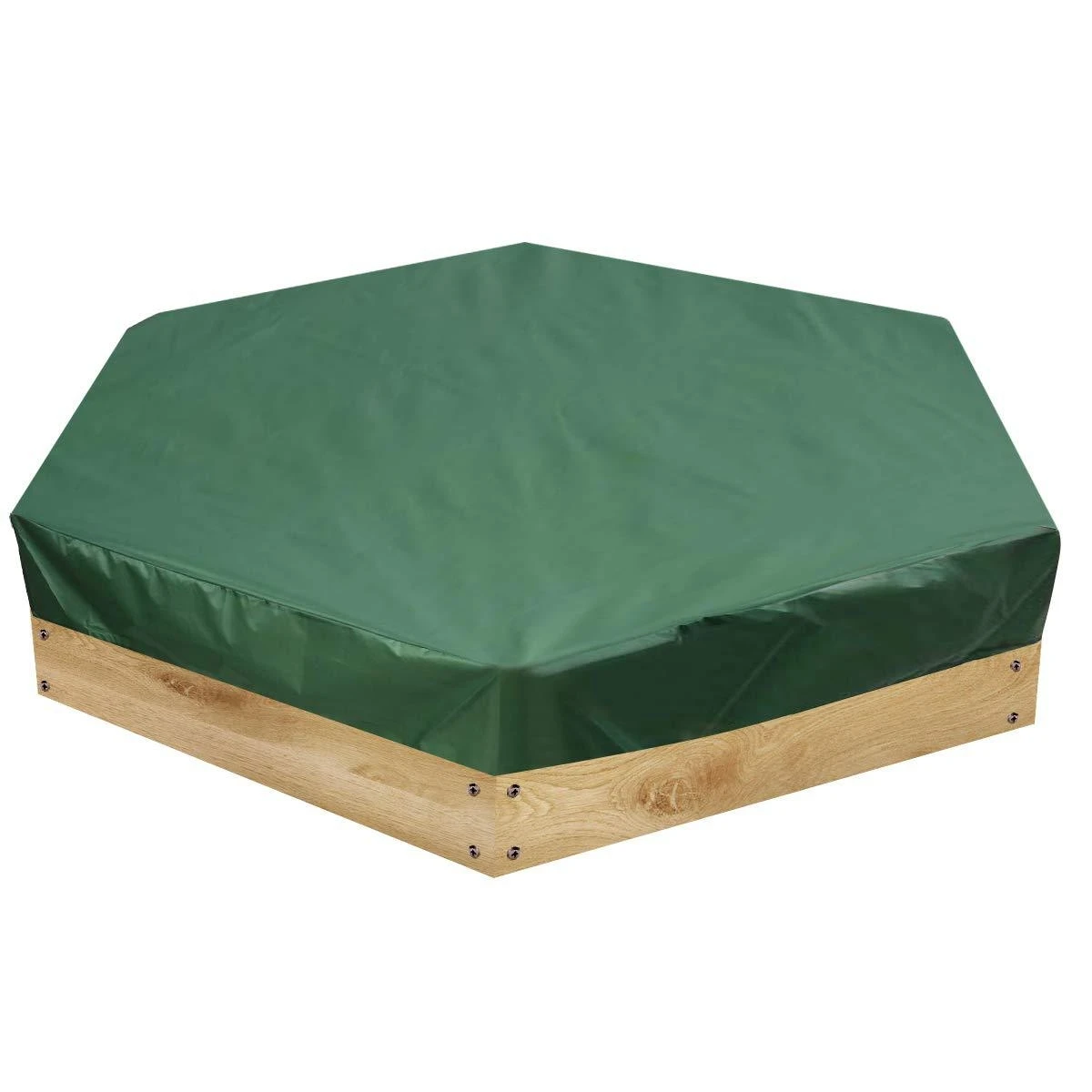 Factory Price Hexagonal Sandpit Cover With Drawstring Waterproof Dust-Proof Sandbox Cover Garden Outdoor Hexagon Bunker Cover