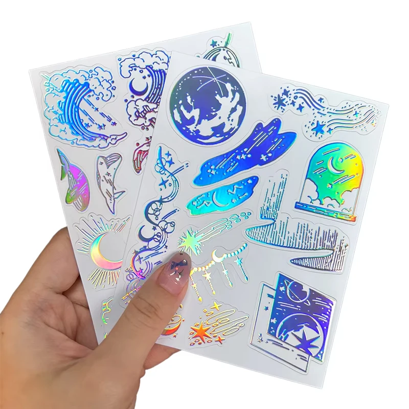 Customised Luxury Waterproof Transparent Hologram Sticker Sheet High Quality Permanent Custom Candle Barcodes Kiss-Cut Design