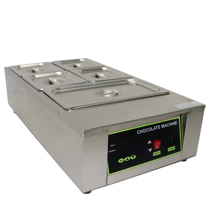 3/4/5/6 Cylinder Electric Chocolate Melting Furnace Home Commercial Stainless Steel Chocolate Melter Pot Stove Machine