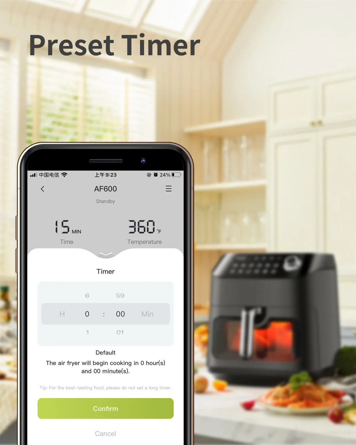 Visible no oil air fryers digital oven machine oil free chips electric hot air deep fryers without oil