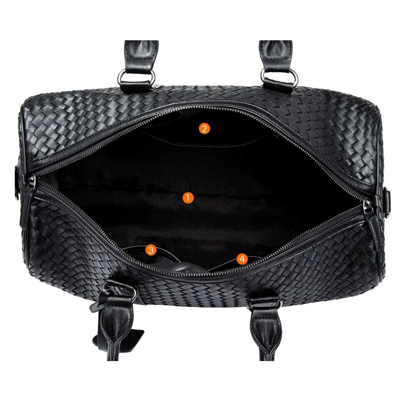 Travel men Fashion Large Leather Trolley Waterproof Sports Gym Waxed Canvas Customized Logo Duffel Bags Luxury Weekender Bag