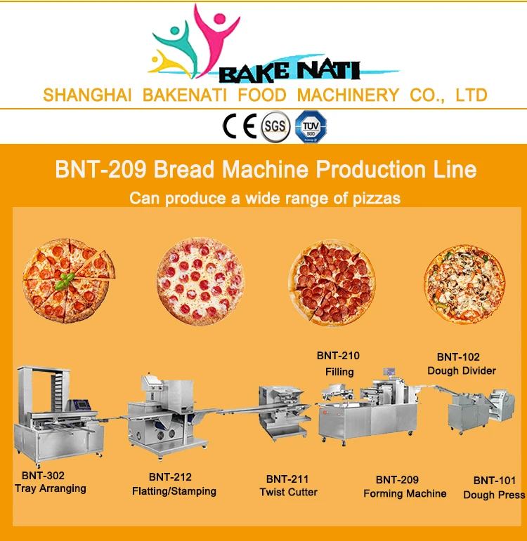 BNT-209 Factory Sales High Productivity Pizza Production Line Automated Pizza Making Machine