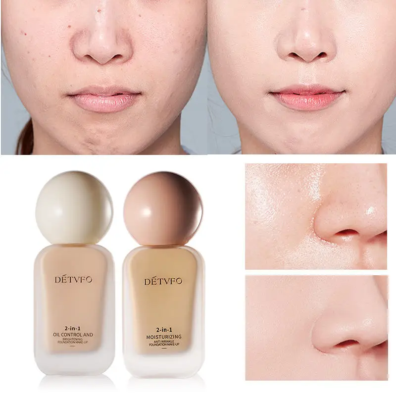 OEM ODM SPF 35 Long Lasting Concealer Makeup Foundation Waterproof Moisturizing Mineral Matte Full Coverage Liquid Foundation