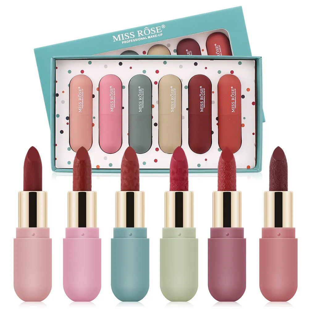 New MISS ROSE 5 models Makeup Mini Capsule Waterproof Matte Lipstick Set