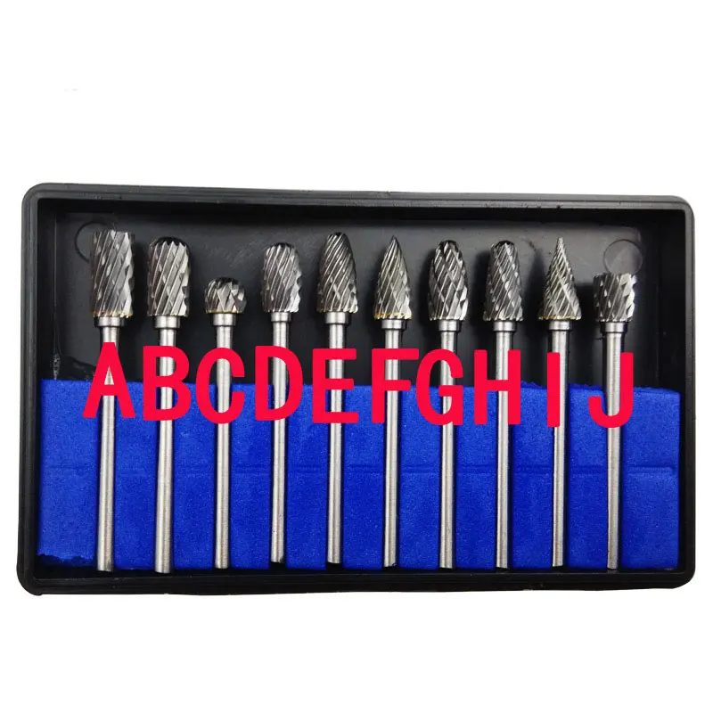 10 Pack Cylindrical  Wood Tungsten Steel Grinding Head Carbide Rotary File