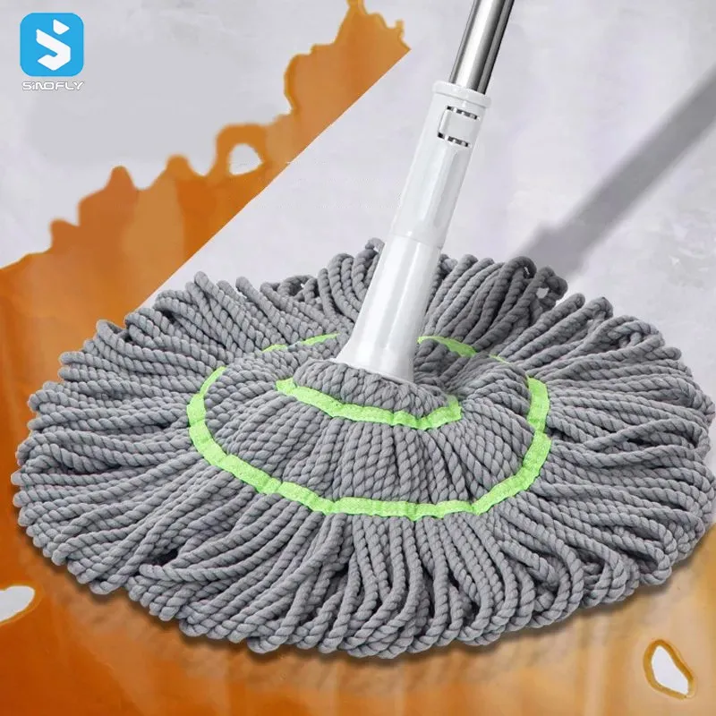 Hot Selling Home Microfiber Squeeze Water Flat Floor Mops Dry Wet Retractable Rotating Mop