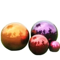 Red Blue Golden Colors Large Hollow Steel Sphere Stainless Steel Hollow Ball  Garden Gazing Metal Steel Hollow Balls