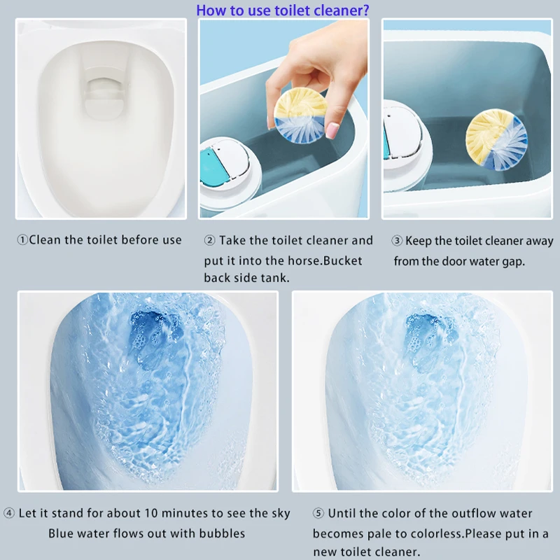 200 Packs in Carton Bulk Gardenia Fragrance Yellow Blue Automatic Toilet Bowl  Cleaner