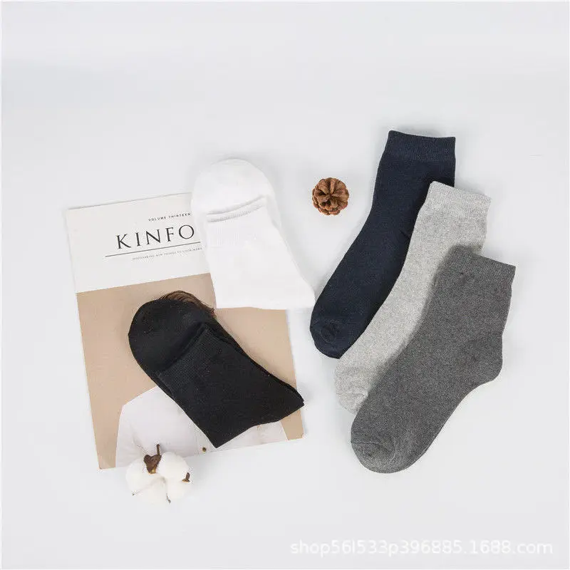 Business Ankle Socks Work Sport White Crew  Wool sublimation thick men crew cotton work socks