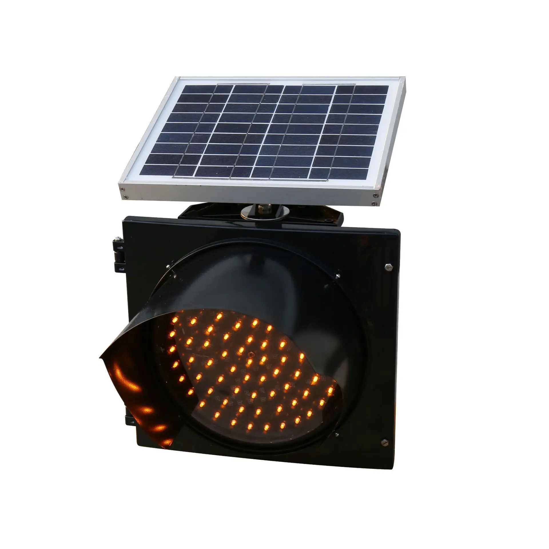 
12 Volt LED emergency traffic signal light solar yellow flash blinker 