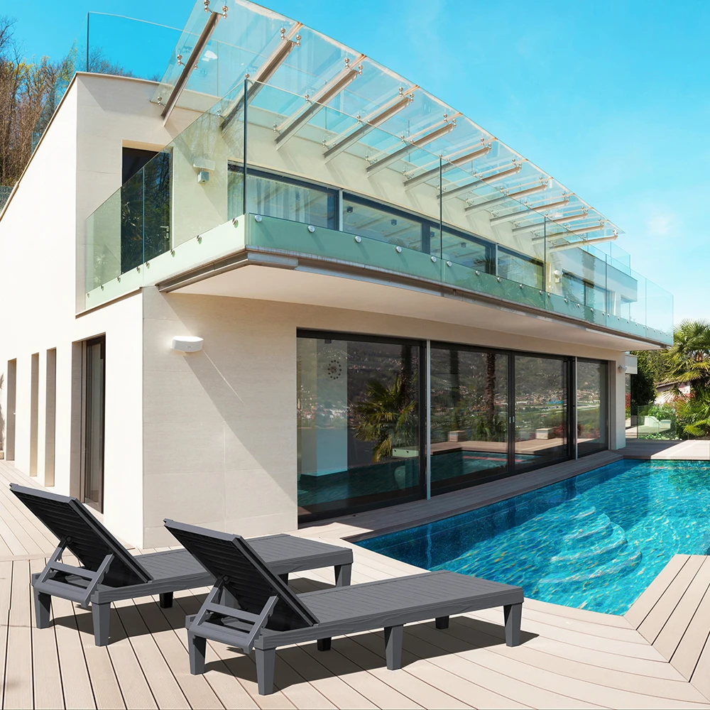 Sun Loungers Spain Garden Swimming Pool Furniture Poolside Bed with Adjustable Back