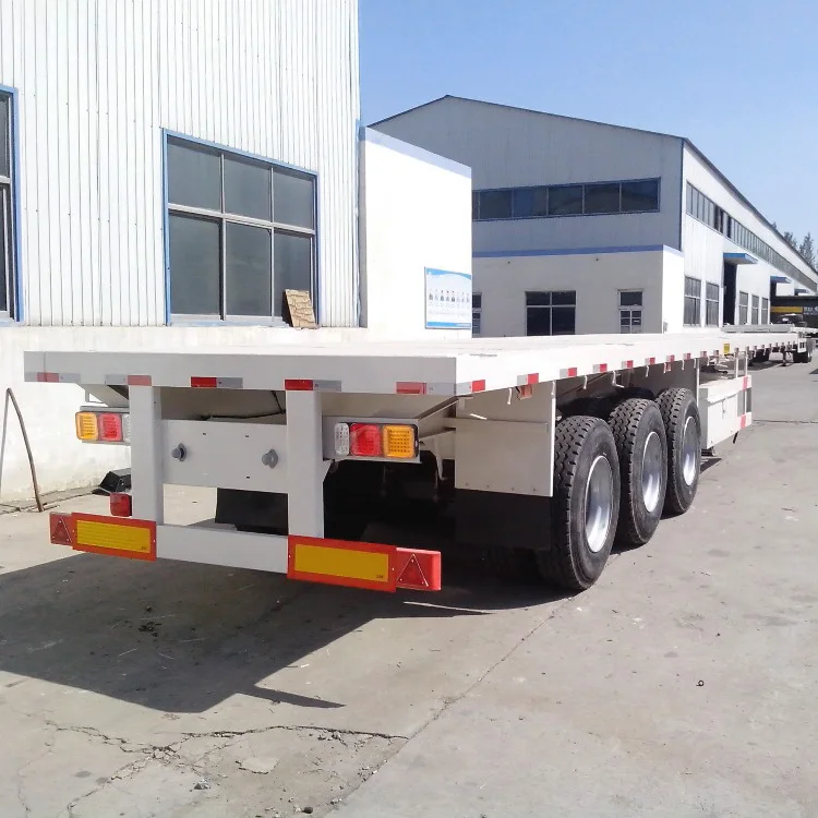 2024 H-star Factory Price 3 Axle 40Ft 20ft Flat Truck Trailer For Logistics Transportation 40 Ton Flatbed Semi Trailer For Sale