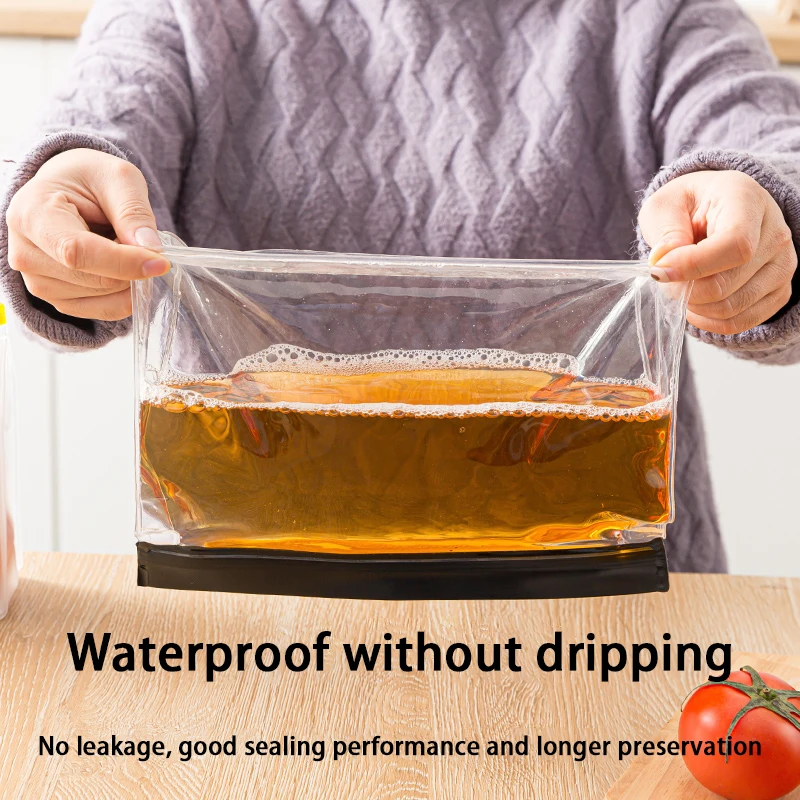 Upright EVA storage bag kitchen vegetable and fruit refrigerated fresh-keeping bag food plastic sealing zipper bag