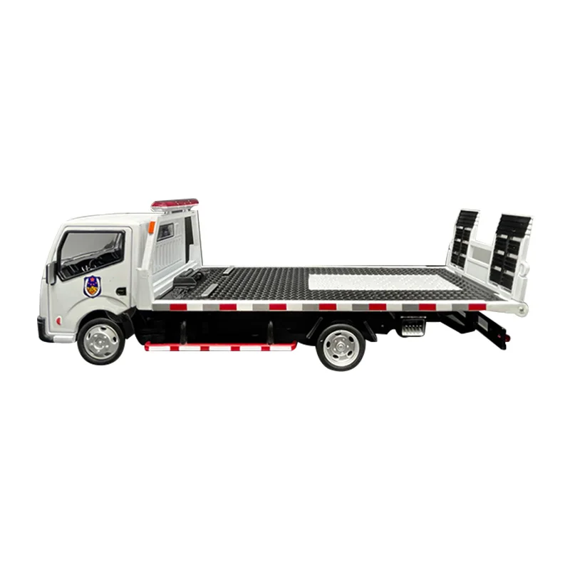 Children Toy 1:32 Diecast Police Trailer Truck Toy Model with Music and Lights Effect