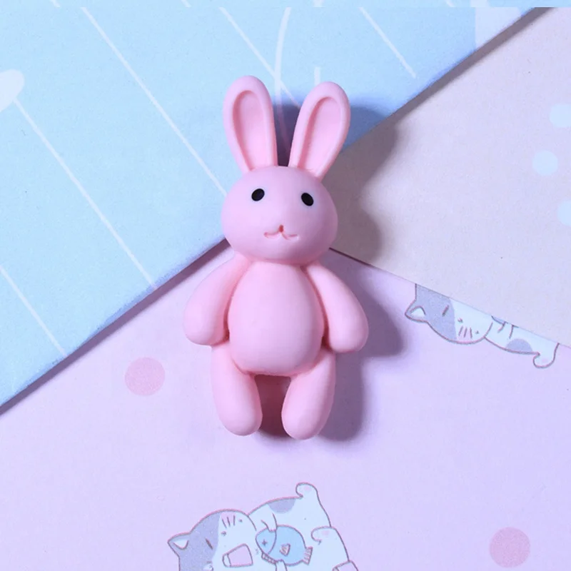 Diy Cartoon Animal Puppy Rabbit Head Decoration Parts Resin Crafts Kawaii Slime Flat Back Charms