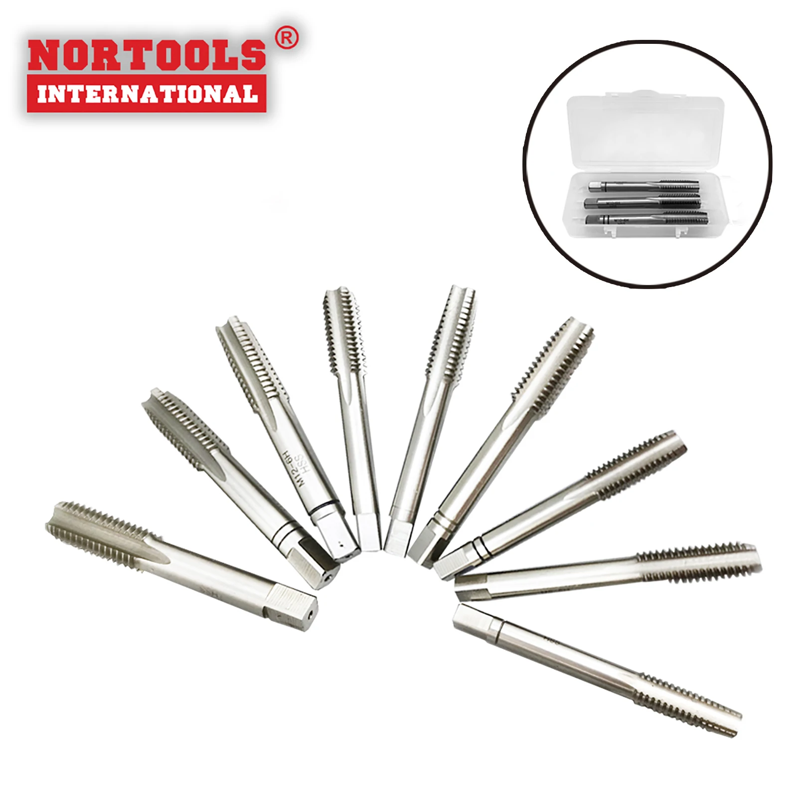 
High Quality DIN352 3PCS HSS straight flute ISO metric coarse thread tools Hand Taps 