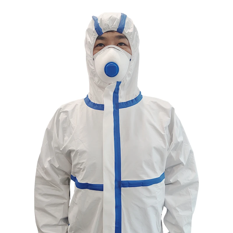 Type 4/5/6 Disposable Safty Coverall Isolation Microporous PPE Suit Hazmat Suit Protective Coverall