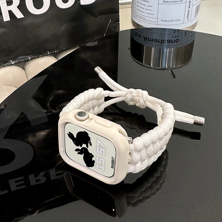 Handmade Braided Nylon Watch Strap Ultra Band 49mm Charms Smart Watch Bands For Apple Watch iWatch 8 7/SE/6/5/4/3