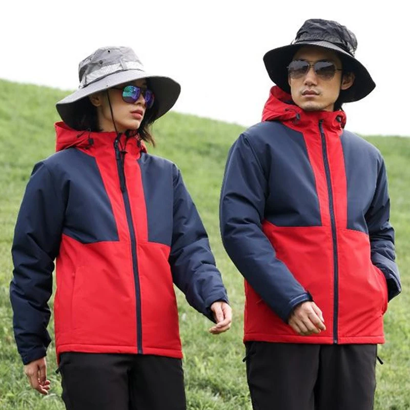 New outdoor thicken hiking jacket windproof and waterproof ski wear padded coat unisex sports jackets
