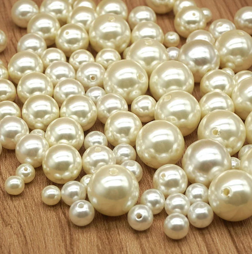 Wholesale 10 mm - 12 mm Imitation Pearl High Quality No Fading Loose Pearls Beads